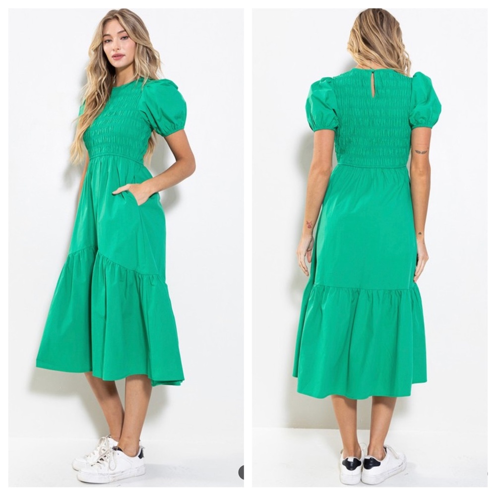 Boho Smocking Detail Tiered Maxi Dress - Picture 3 of 3